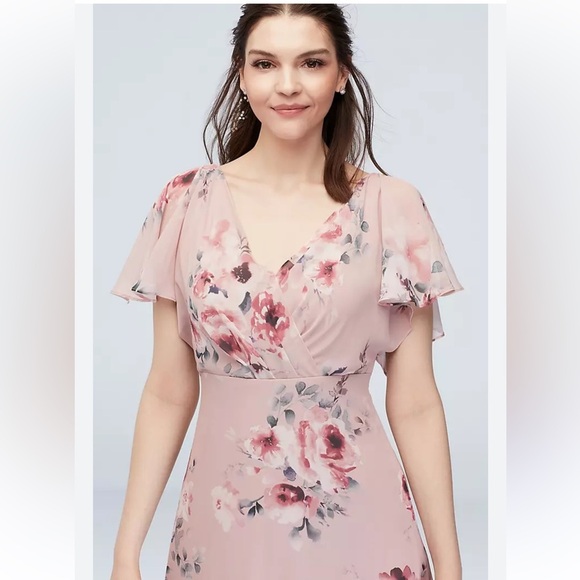 Db Studio Dresses & Skirts - Mother Of The Bride Groom Db Studio Blush Mauve Floral MIDI Occasion Dress Sz 6